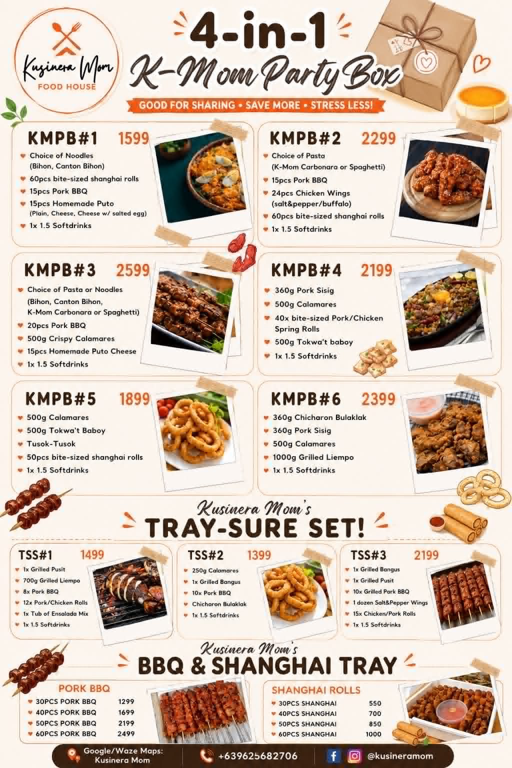 Kusinera Mom Food House Party Box and Tray-Sure Menu